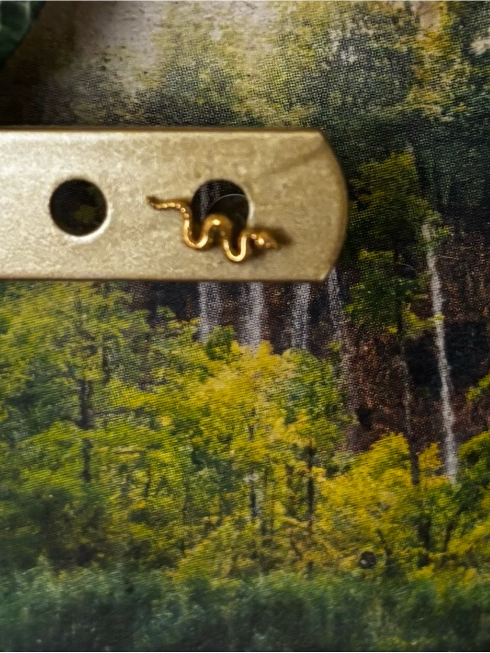 Gold Snake flat back earring